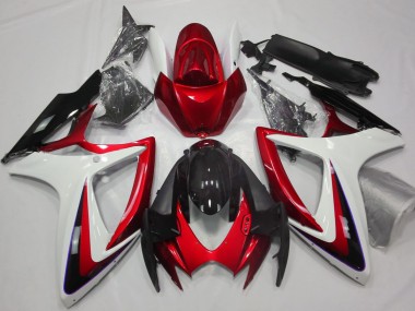2006-2007 Degradado Rojo & Blanco GSXR 600-750 Carenados Moto Al Por Mayor