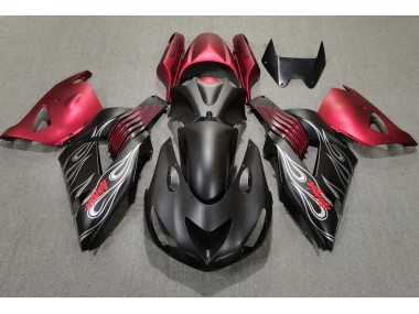 2006-2011 Negro Mate & Rojo ZX14R Carenados Moto Al Por Mayor