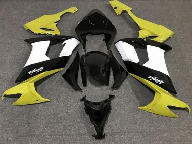 2008-2010 Amarillo Brillante Blanco & Negro ZX10R Carenados Moto Al Por Mayor