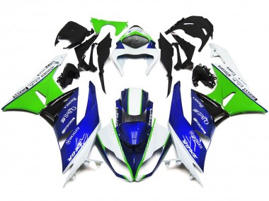 2009-2012 Azul Profundo Verde & Blanco ZX6R Carenados Moto Al Por Mayor