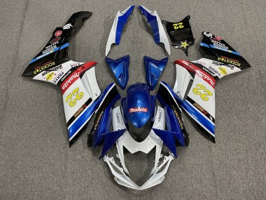 2011-2024 22 Rockstar Blanco & Azul GSXR 600-750 Carenados Moto Al Por Mayor