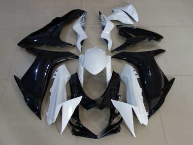 2011-2024 Blanco Brillante & Negro GSXR 600-750 Carenados Moto Al Por Mayor