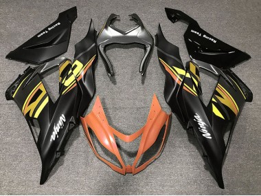 2013-2018 Negro Brillante & Naranja ZX6R Carenados Moto Al Por Mayor