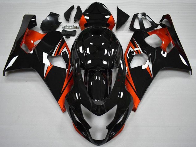 Carenados Moto Suzuki GSXR 600/750 2004-2005 - Negro Brillante Rojo Raya