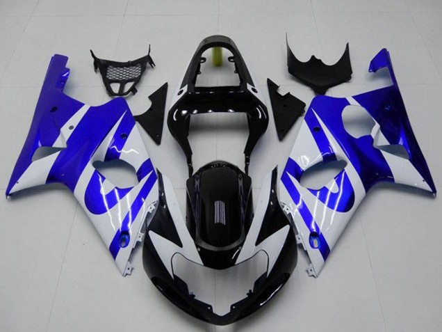 Carenado Moto Suzuki GSXR 1000 2000-2002 - Blanco Azul Negro Brillante