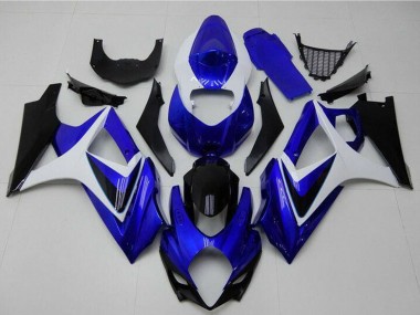 Carenados Moto Suzuki GSXR 1000 2007-2008 - Blanco Azul Negro No Calcomanía