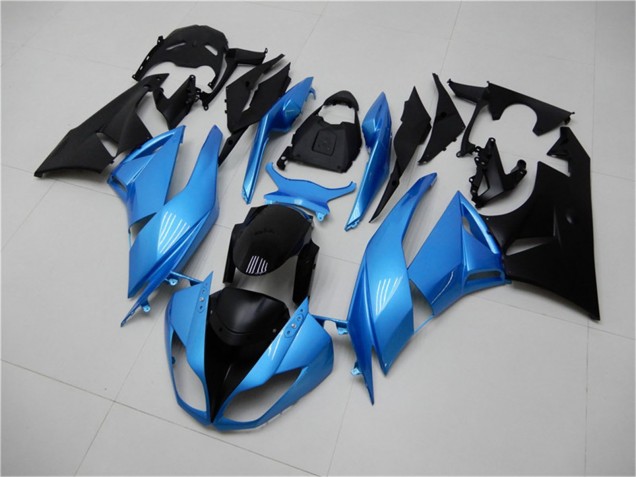 Carenados Moto Kawasaki ZX6R 2009-2012 - Azul Claro Negro Brillante