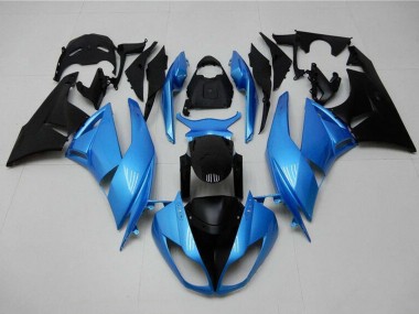 Carenados Moto Kawasaki ZX6R 2009-2012 - Azul Claro Negro Brillante