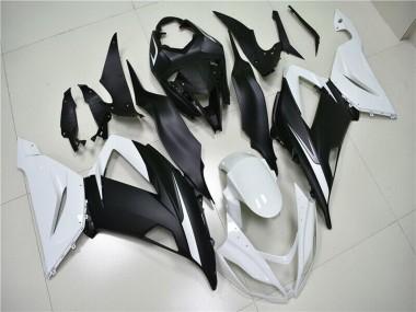 Carenados ABS Kawasaki ZX6R 2013-2018 - Blanco Negro Mate