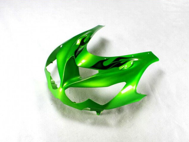 Carenado Moto Kawasaki ZX14R ZZR1400 2012-2024 - Verde Negro Brillante