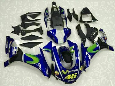 Carenados Moto Yamaha YZF R1 2015-2019 - Azul Plata Negro Verde MoviStar