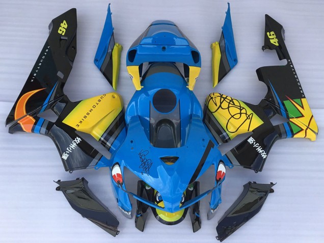 Carenados Moto Honda CBR600RR 2005-2006 - Azul Amarillo Negro Tiburón