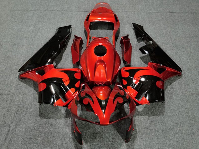 Carenado Moto Honda CBR600RR 2003-2004 - Rojo Negro Brillante