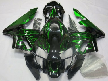 Carenados Moto Honda CBR600RR 2003-2004 - Negro Brillante Azul Llama