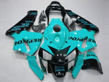 Carenados Moto Honda CBR600RR 2003-2004 - Azul Claro Negro Brillante Repsol