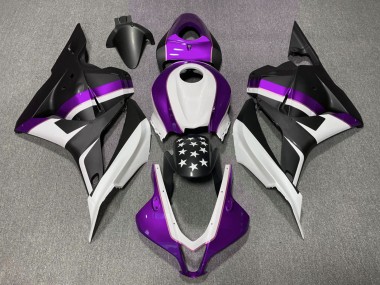 Carenados Moto Honda CBR600RR 2009-2012 - Blanco Púrpura Negro Mate Estrella