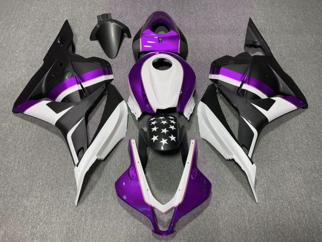 Carenados Moto Honda CBR600RR 2009-2012 - Blanco Púrpura Negro Mate Estrella