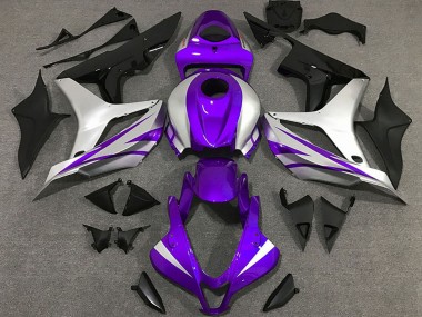 Carenados Moto Honda CBR600RR 2007-2008 - Plata Púrpura Negro Brillante OEM Estilo