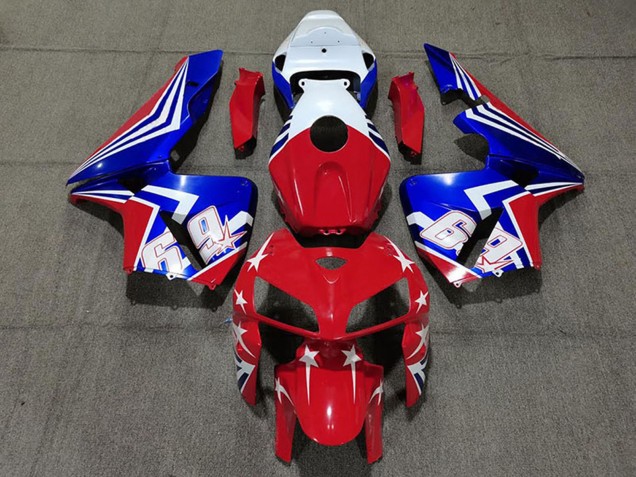 Carenados Moto Honda CBR600RR 2005-2006 - Blanco Rojo Azul 69
