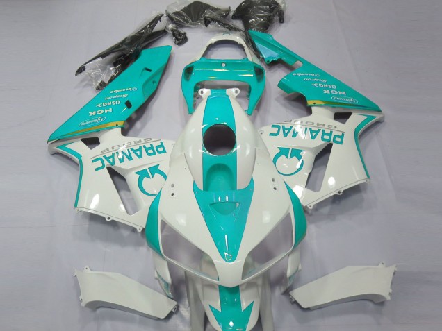 Carenados Moto Honda CBR600RR 2005-2006 - Blanco Azul Verdoso Pramac