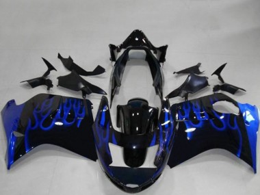 Carenados Moto Honda CBR1100XX Blackbird 1996-2007 - Negro Brillante Azul Llama