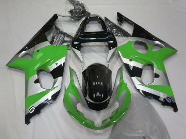 Carenados Moto Suzuki GSXR 1000 2000-2002 - Verde Plata Negro Brillante OEM Estilo