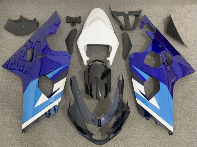Carenado Moto Suzuki GSXR 600 / GSXR 750 2004-2005 - Blanco Azul Negro
