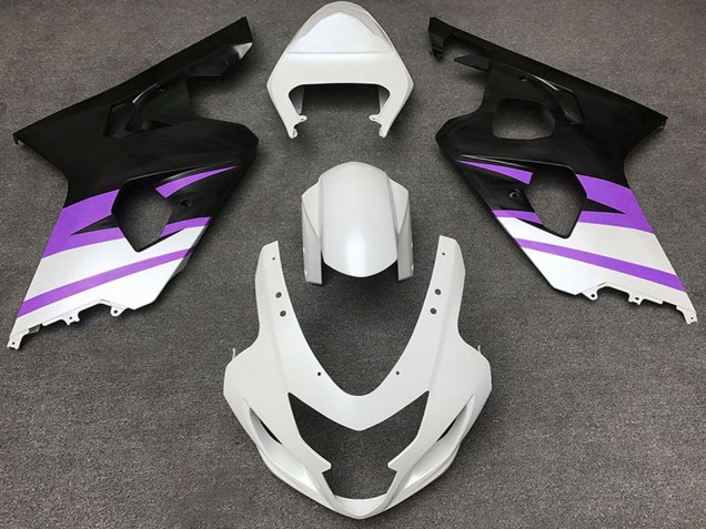Carenados Moto Suzuki GSXR 600 / GSXR 750 2004-2005 - Blanco Púrpura Negro Mate