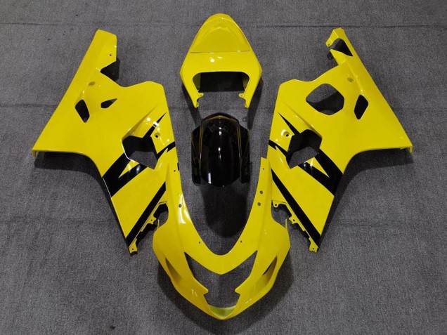 Carenados Moto Suzuki GSXR 600 / GSXR 750 2004-2005 - Amarillo Negro Brillante OEM Estilo