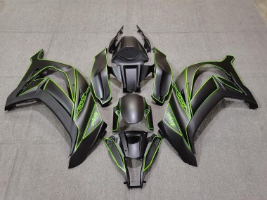Carenados Moto Kawasaki ZX10R 2011-2015 - Negro Mate Verde Línea