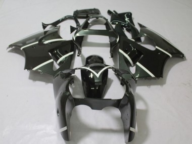 Carenados Moto Kawasaki ZX6R 2000-2002 - Negro Brillante Blanco