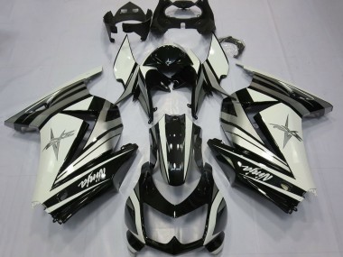 Carenados Moto Kawasaki Ninja 250 2008-2012 - Blanco Plata Estrella Negro Brillante