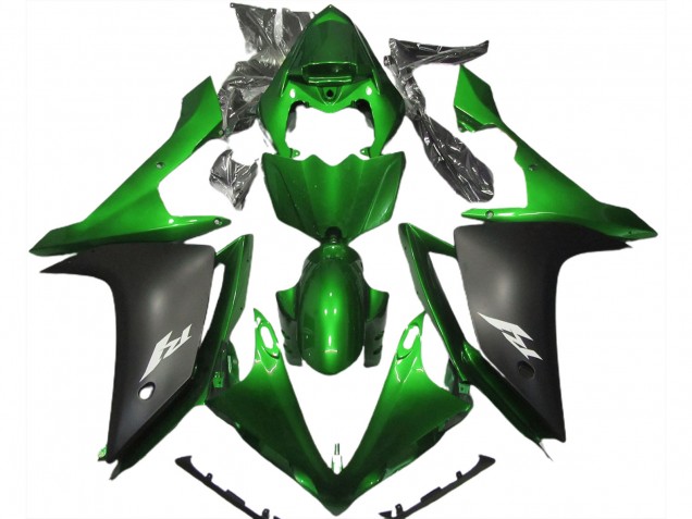 Carenado Moto Yamaha R1 2007-2008 - Verde Negro Mate