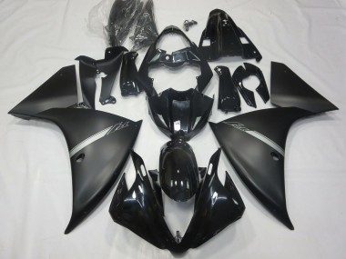 Carenados Moto Yamaha R1 2012-2014 - Negro Brillante Negro Mate Plata