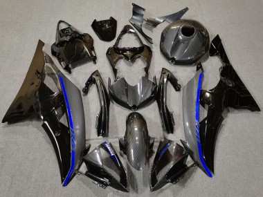 Carenados Moto Yamaha R6 2008-2016 - Negro Brillante FibraCarbono Estilo Azul