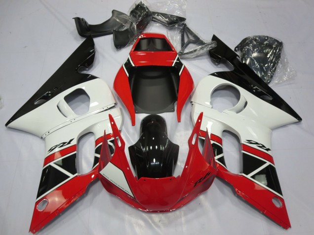 Carenados Moto Yamaha R6 1998-2002 - Rojo Blanco Negro Brillante OEM Estilo