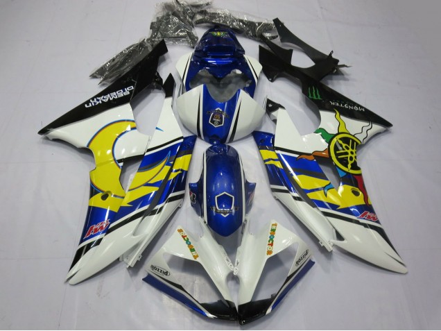 Carenados Moto Yamaha R6 2008-2016 - Blanco Azul Negro Amarillo