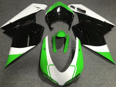 Carenados Moto Ducati 848 1098 1198 2007-2014 - Blanco Verde Negro Brillante