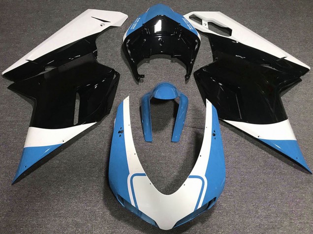 Carenados Moto Ducati 848 1098 1198 2007-2014 - Blanco Azul Negro Brillante