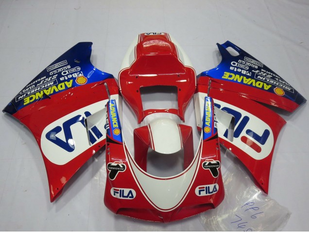 Carenados Moto Ducati 748 916 996 998 1993-2005 - Blanco Rojo Azul Fila