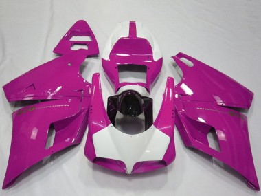 Carenados Moto Ducati 916 1993-2005 - Rosa Blanco Negro Brillante Performance