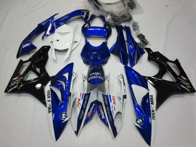 Carenados Moto BMW S1000RR 2009-2014 - Blanco Azul Negro Brillante Virgin Atlantic