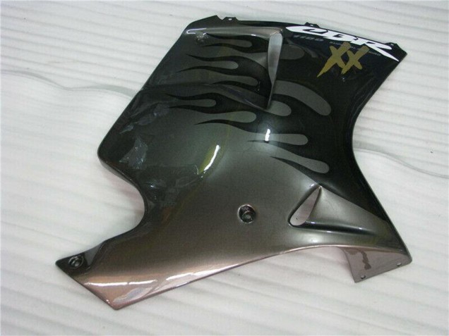 Carenados Moto Honda CBR1100XX Blackbird 1996-2007 - Negro Brillante Plata Llama
