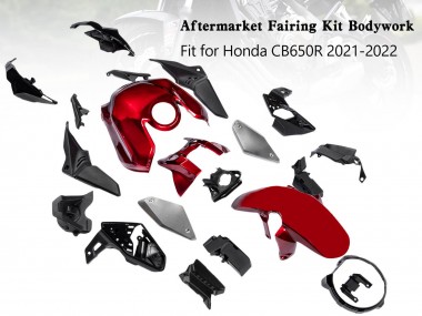 Carenados Moto Honda CB650R 2019-2022 - Negro Rojo