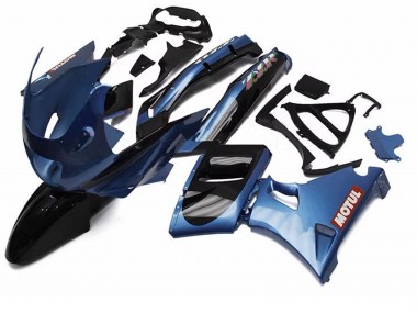 Carenados Moto Kawasaki ZZR600 1998-2003 - Azul Negro Rojo Motul