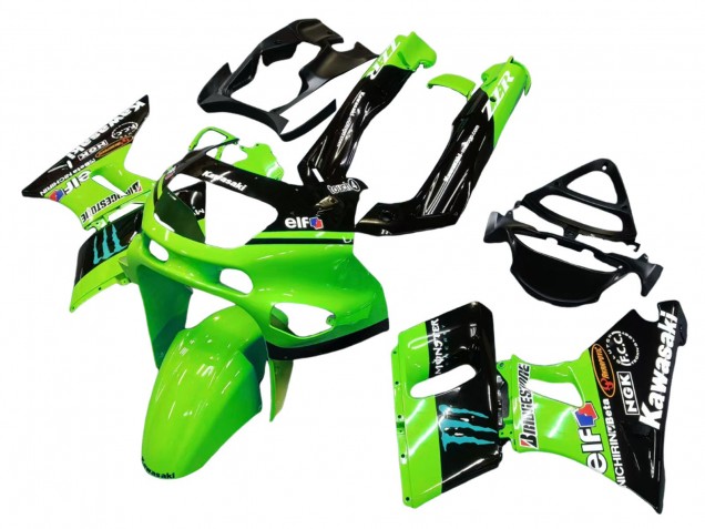 Carenados Moto Kawasaki ZZR400 1993-2007 - Verde Negro Brillante Azul Monstruo Elf Touch4 Bridgestone