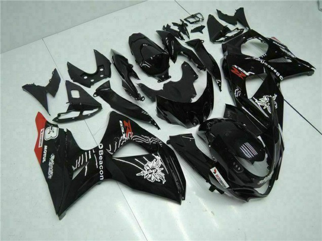 Carenados Moto Suzuki GSXR 1000 2009-2016 - Negro Brillante Rojo Faro Motul