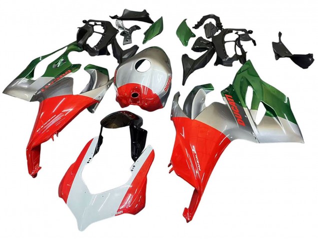 Carenados Moto Ducati Panigale V2 2020-2024 - Plata Rojo Verde