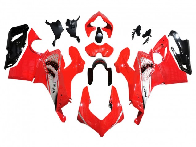 Carenados Moto Ducati Panigale V4 V4S 2018-2019 - Plata Rojo Negro Brillante
