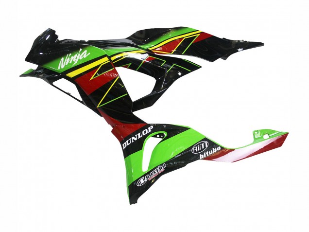 Carenados Moto Kawasaki ZX6R 2023-2025 - Verde Negro Rojo Amarillo Dunlop